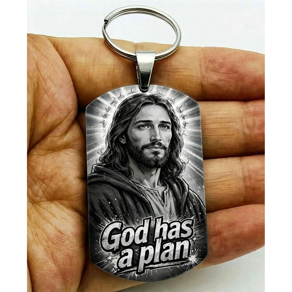 Plan God Lord Jesus Christ Stainless Keychain Reminder Faith Bless Believe